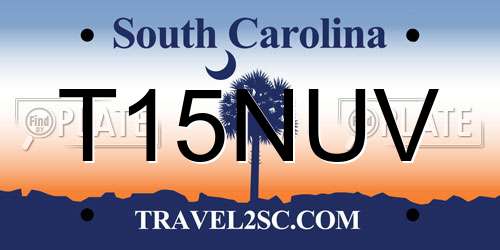 T15NUV South Carolina License Plate