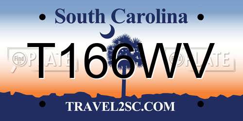 T166WV South Carolina License Plate