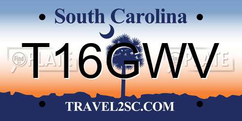T16GWV South Carolina License Plate