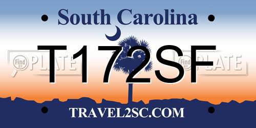 T172SF South Carolina License Plate
