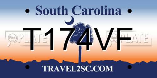 T174VF South Carolina License Plate