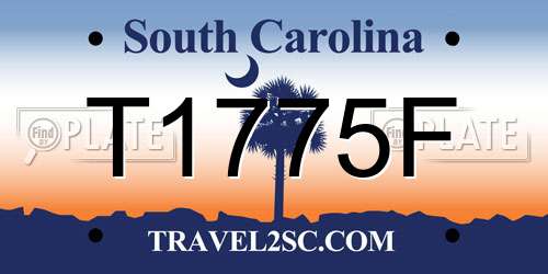 T1775F South Carolina License Plate
