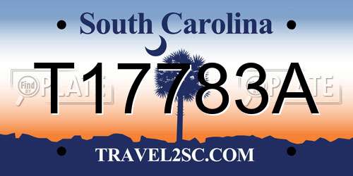 T17783A South Carolina License Plate