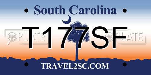T177SF South Carolina License Plate