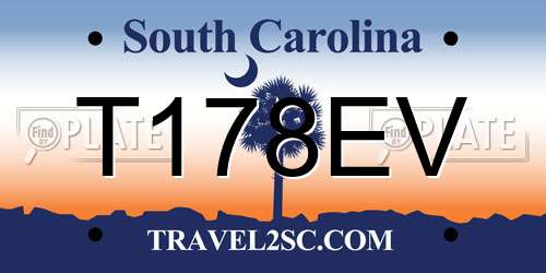 T178EV South Carolina License Plate