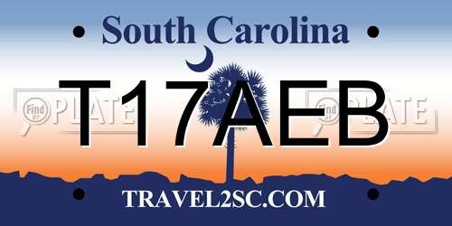 T17AEB South Carolina License Plate