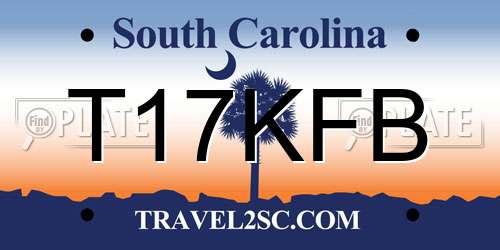 T17KFB South Carolina License Plate