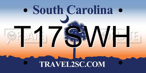 T17SWH South Carolina License Plate