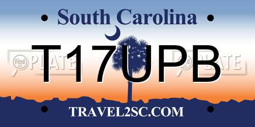 T17UPB South Carolina License Plate