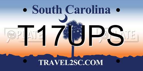 T17UPS South Carolina License Plate