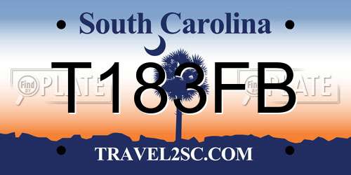 T183FB South Carolina License Plate