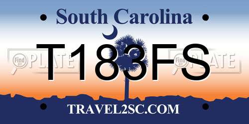 T183FS South Carolina License Plate