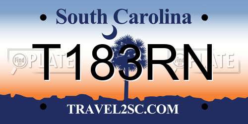 T183RN South Carolina License Plate