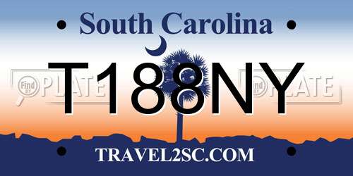 T188NY South Carolina License Plate