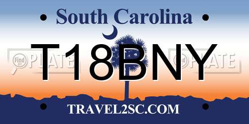 T18BNY South Carolina License Plate