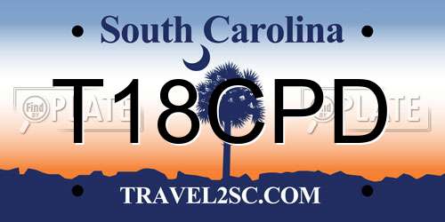 T18CPD South Carolina License Plate