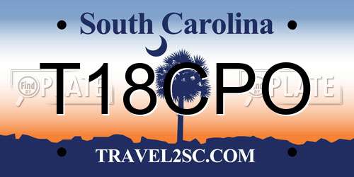 T18CPO South Carolina License Plate