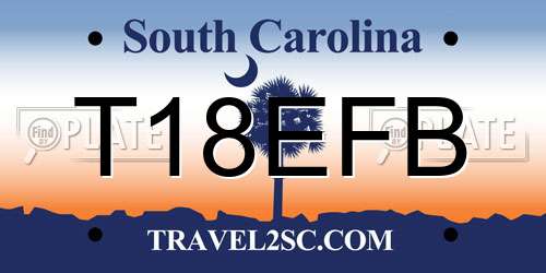 T18EFB South Carolina License Plate