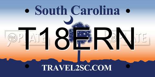 T18ERN South Carolina License Plate
