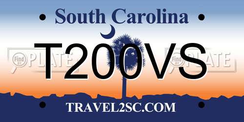 T200VS South Carolina License Plate