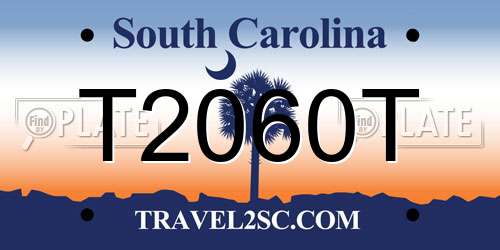 T2060T South Carolina License Plate