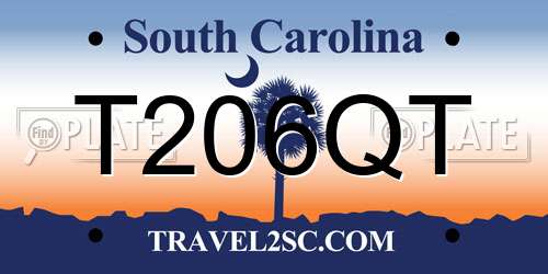 T206QT South Carolina License Plate