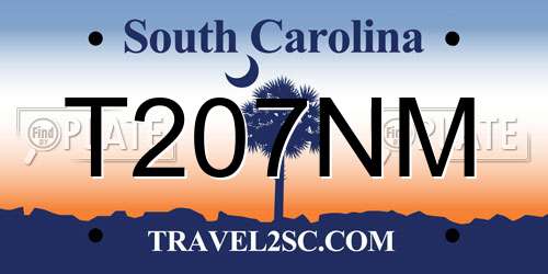 T207NM South Carolina License Plate