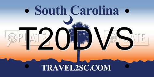 T20DVS South Carolina License Plate