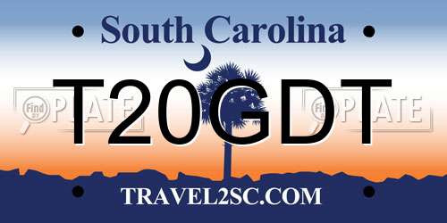 T20GDT South Carolina License Plate