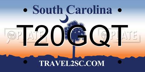 T20GQT South Carolina License Plate