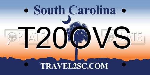 T20OVS South Carolina License Plate