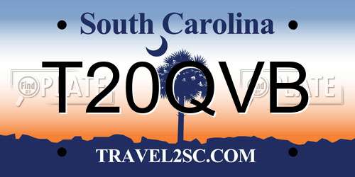 T20QVB South Carolina License Plate