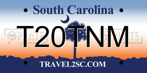 T20TNM South Carolina License Plate