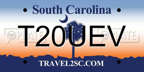 T20UEV South Carolina License Plate