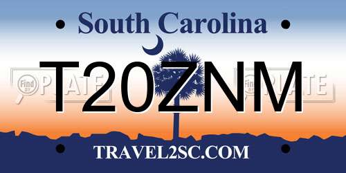 T20ZNM South Carolina License Plate