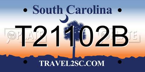 T21102B South Carolina License Plate