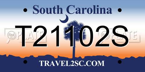 T21102S South Carolina License Plate