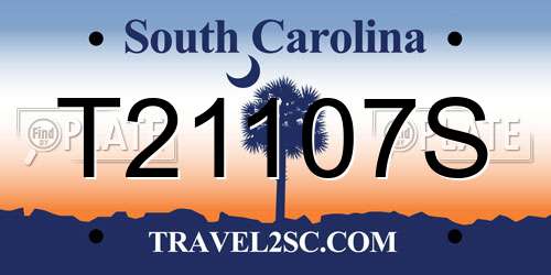 T21107S South Carolina License Plate