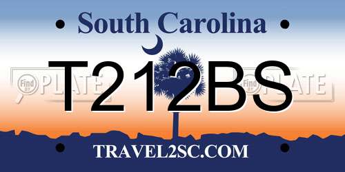 T212BS South Carolina License Plate