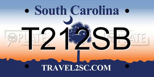 T212SB South Carolina License Plate