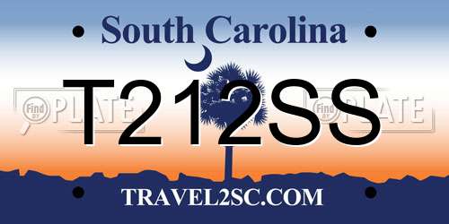 T212SS South Carolina License Plate