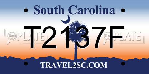 T2137F South Carolina License Plate