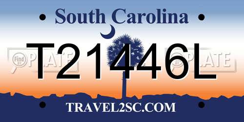 T21446L South Carolina License Plate