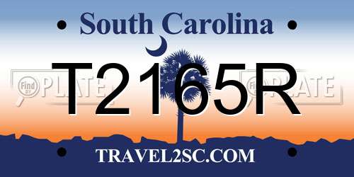 T2165R South Carolina License Plate