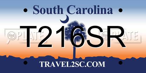 T216SR South Carolina License Plate