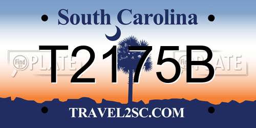 T2175B South Carolina License Plate