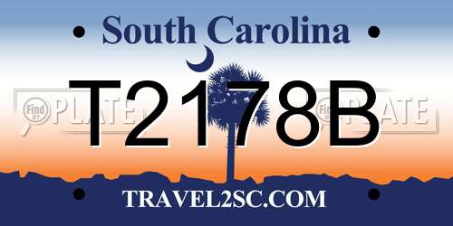 T2178B South Carolina License Plate