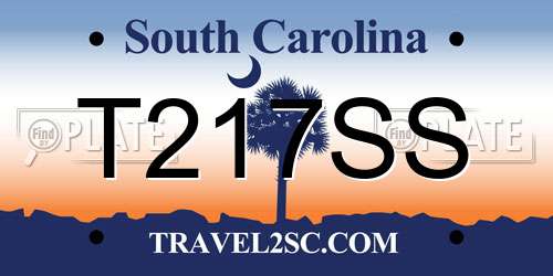 T217SS South Carolina License Plate
