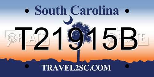 T21915B South Carolina License Plate