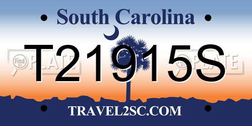 T21915S South Carolina License Plate